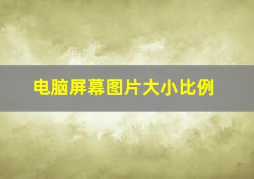 电脑屏幕图片大小比例