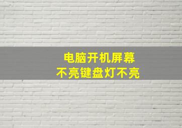 电脑开机屏幕不亮键盘灯不亮