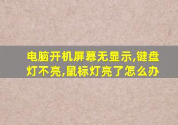 电脑开机屏幕无显示,键盘灯不亮,鼠标灯亮了怎么办