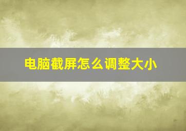 电脑截屏怎么调整大小