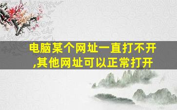 电脑某个网址一直打不开,其他网址可以正常打开