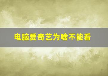 电脑爱奇艺为啥不能看