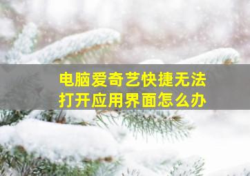 电脑爱奇艺快捷无法打开应用界面怎么办