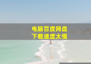 电脑百度网盘下载速度太慢