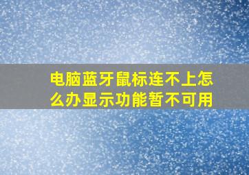 电脑蓝牙鼠标连不上怎么办显示功能暂不可用