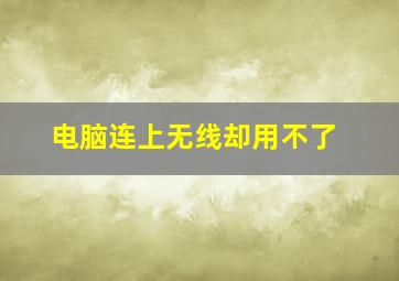 电脑连上无线却用不了