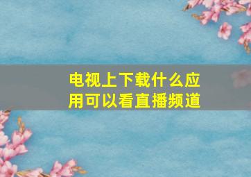 电视上下载什么应用可以看直播频道