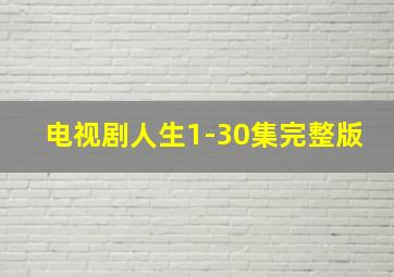 电视剧人生1-30集完整版