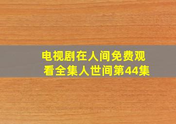 电视剧在人间免费观看全集人世间第44集