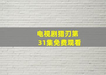 电视剧猎刃第31集免费观看