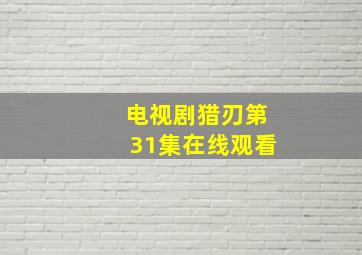 电视剧猎刃第31集在线观看