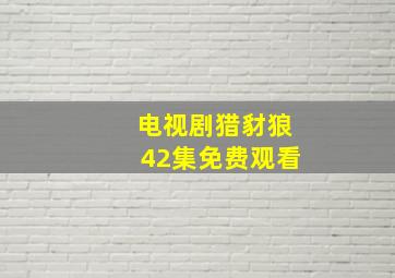 电视剧猎豺狼42集免费观看