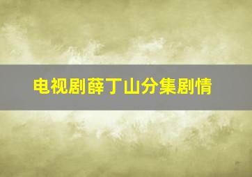 电视剧薛丁山分集剧情