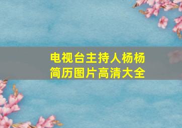 电视台主持人杨杨简历图片高清大全