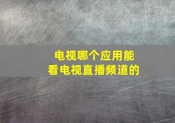 电视哪个应用能看电视直播频道的