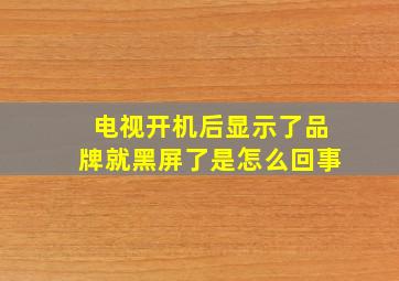 电视开机后显示了品牌就黑屏了是怎么回事