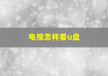 电视怎样看u盘