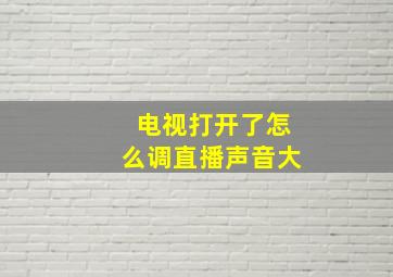 电视打开了怎么调直播声音大