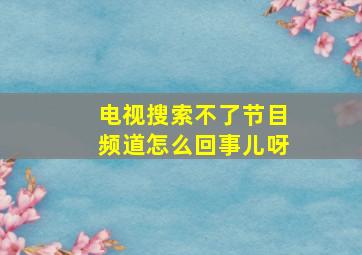 电视搜索不了节目频道怎么回事儿呀