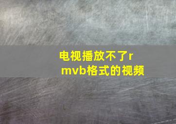 电视播放不了rmvb格式的视频