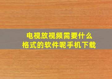 电视放视频需要什么格式的软件呢手机下载