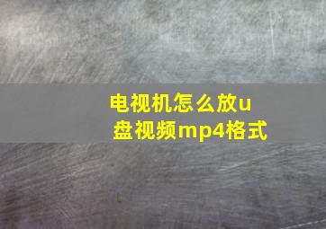 电视机怎么放u盘视频mp4格式