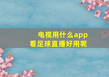 电视用什么app看足球直播好用呢