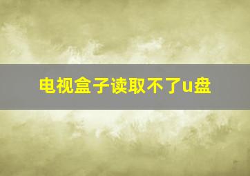 电视盒子读取不了u盘