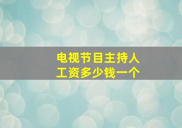 电视节目主持人工资多少钱一个