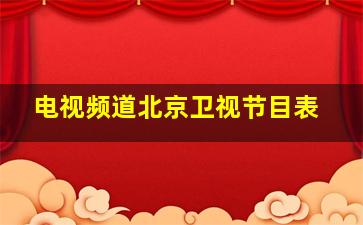 电视频道北京卫视节目表