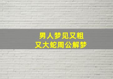 男人梦见又粗又大蛇周公解梦