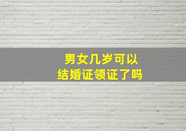 男女几岁可以结婚证领证了吗