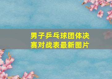 男子乒乓球团体决赛对战表最新图片