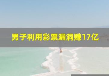 男子利用彩票漏洞赚17亿