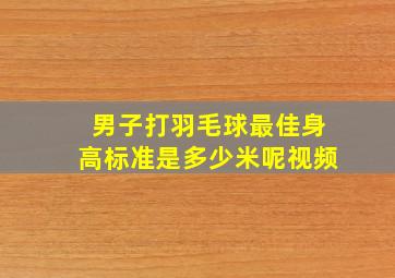 男子打羽毛球最佳身高标准是多少米呢视频