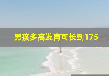 男孩多高发育可长到175