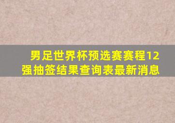 男足世界杯预选赛赛程12强抽签结果查询表最新消息