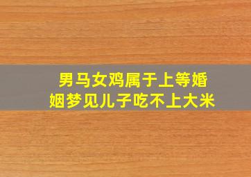 男马女鸡属于上等婚姻梦见儿子吃不上大米