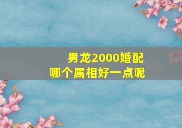 男龙2000婚配哪个属相好一点呢