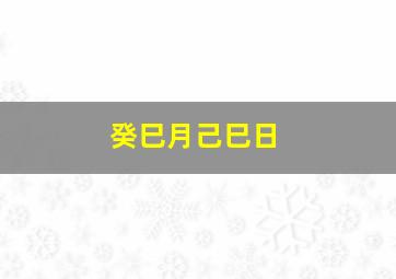 癸巳月己巳日