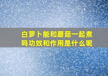 白萝卜能和蘑菇一起煮吗功效和作用是什么呢