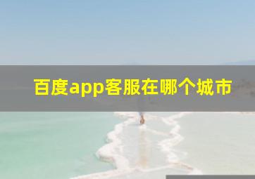 百度app客服在哪个城市