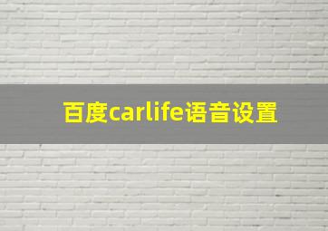 百度carlife语音设置