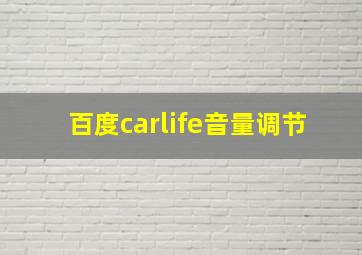 百度carlife音量调节