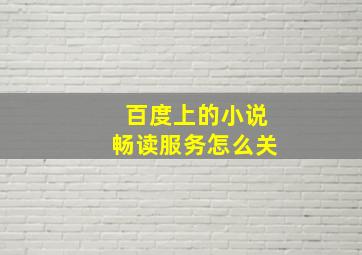 百度上的小说畅读服务怎么关