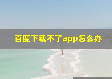 百度下载不了app怎么办