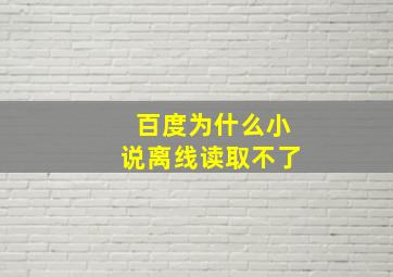 百度为什么小说离线读取不了