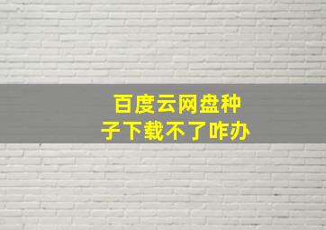 百度云网盘种子下载不了咋办