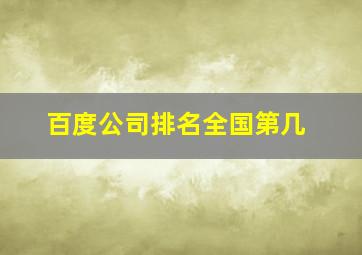 百度公司排名全国第几