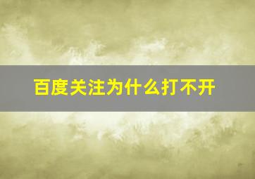 百度关注为什么打不开